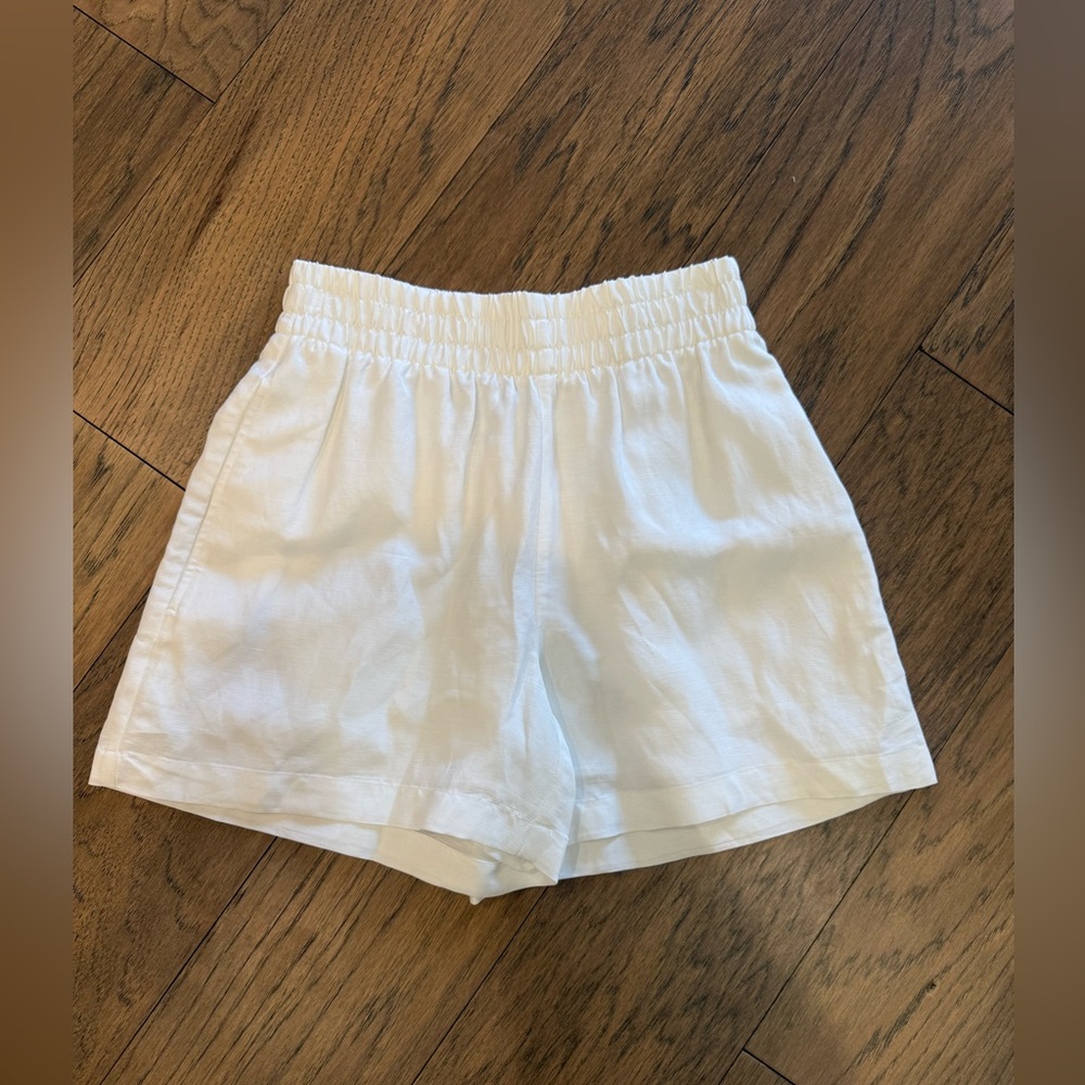NWT Anine Bing Kam White Linen Shorts - Picture 2 of 11